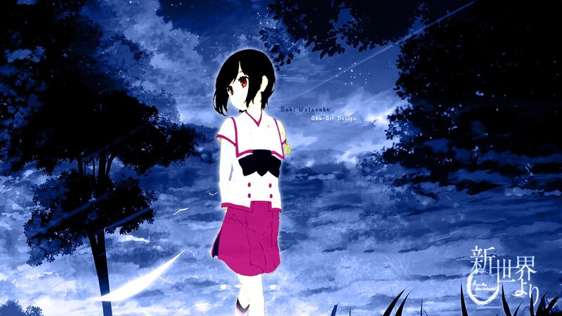 anime girl in night scene