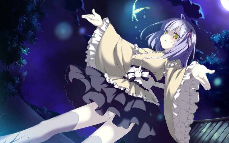 anime girl in night scene