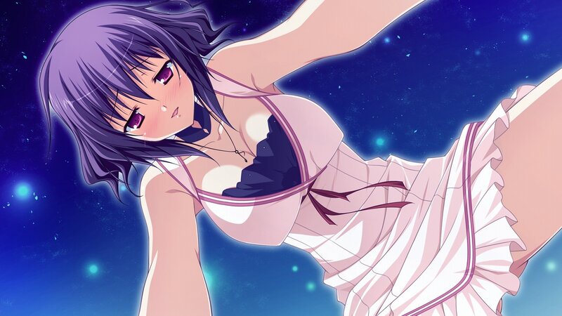 anime girl in night sky