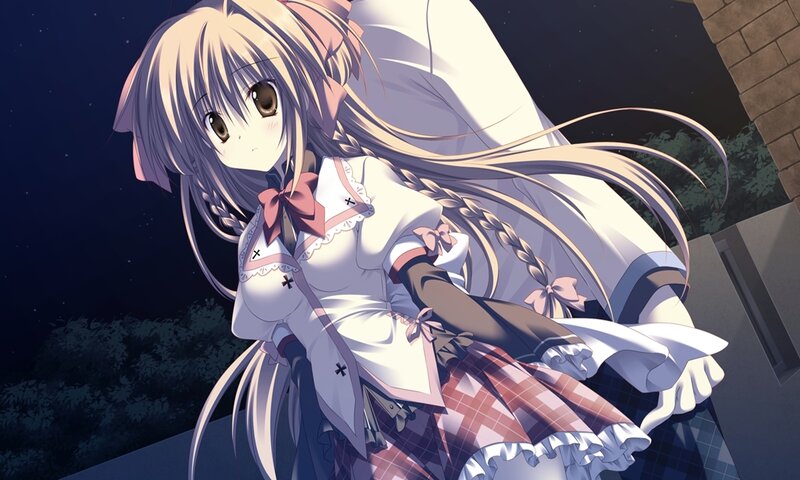Anime Girl in Night — White