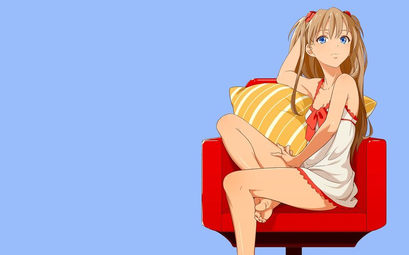 anime girl in nightgown