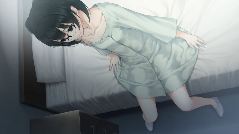 anime girl in nightgown