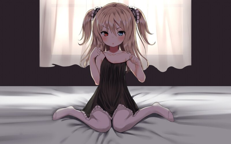 anime girl in nightgown