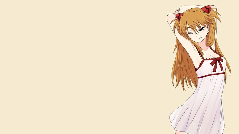 Anime Girl in Nightgown — White