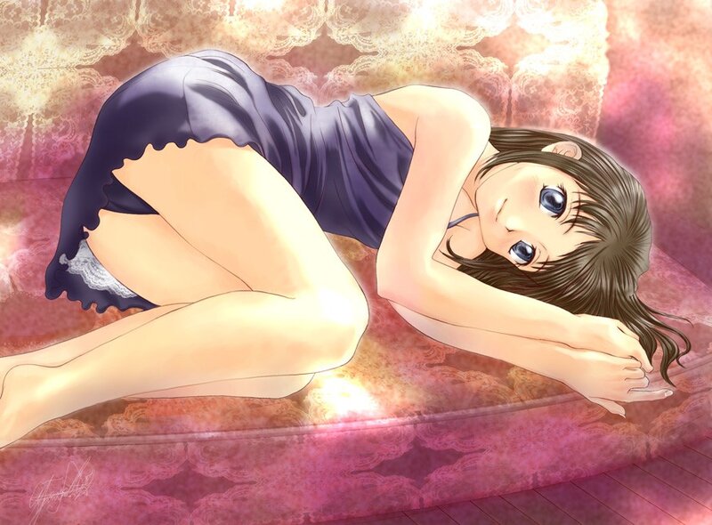 Anime girl in nightwear
