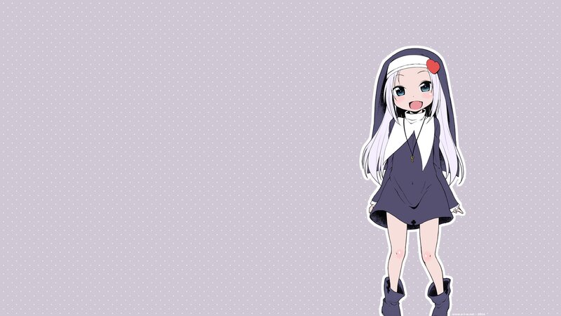 Anime Girl in Nun Outfit — Purple