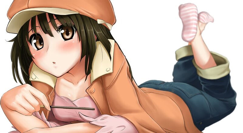 anime girl in orange coat