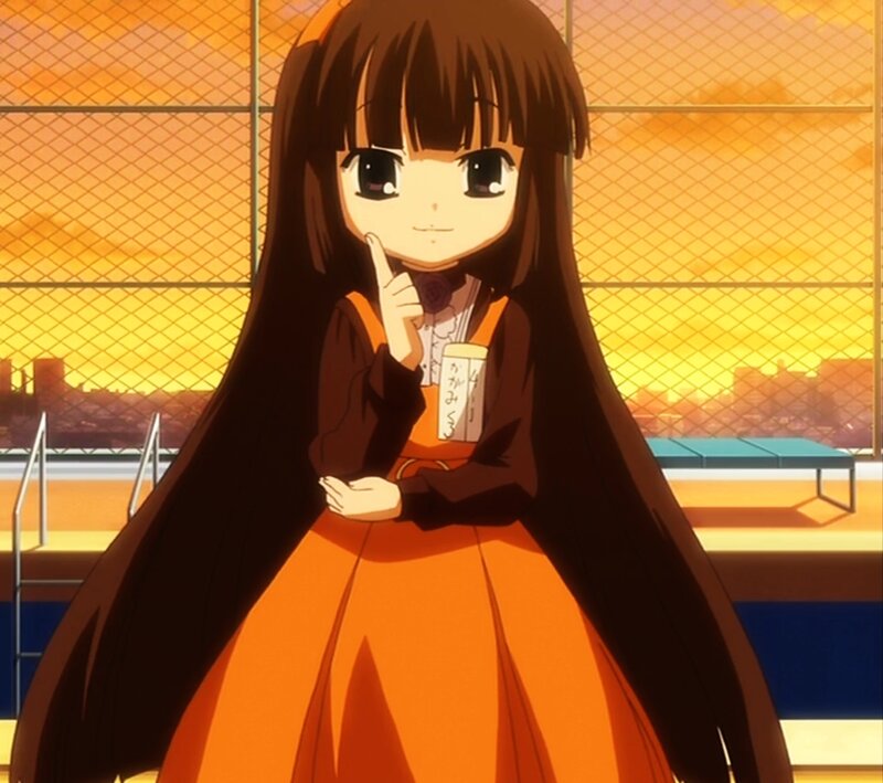 anime girl in orange dress