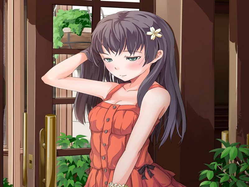 Anime Girl in Orange Dress — Calm, Afternoon