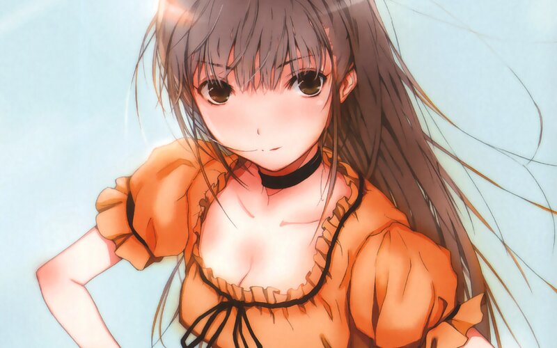 Anime Girl in Orange Dress — Calm, Manga