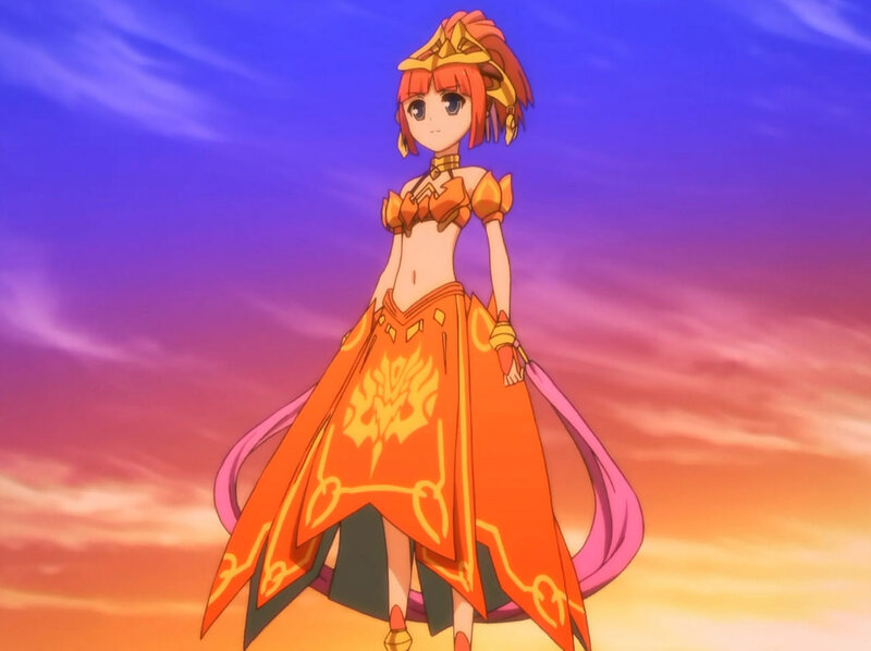 Anime Girl in Orange Dress — Dramatic