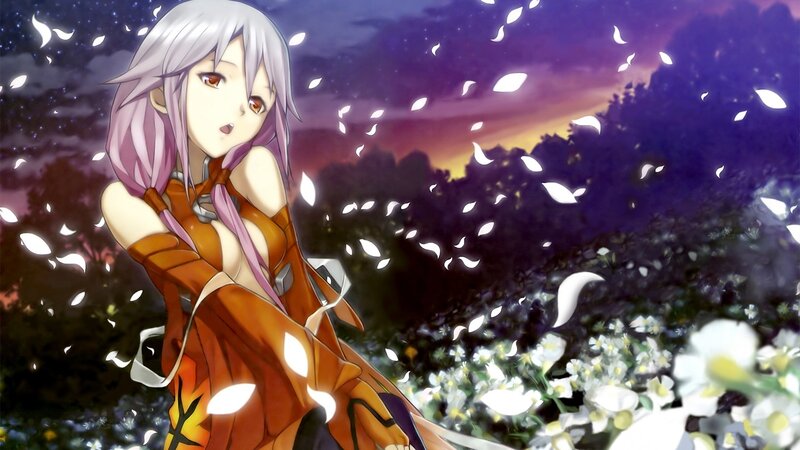 Anime Girl in Orange Dress — Purple