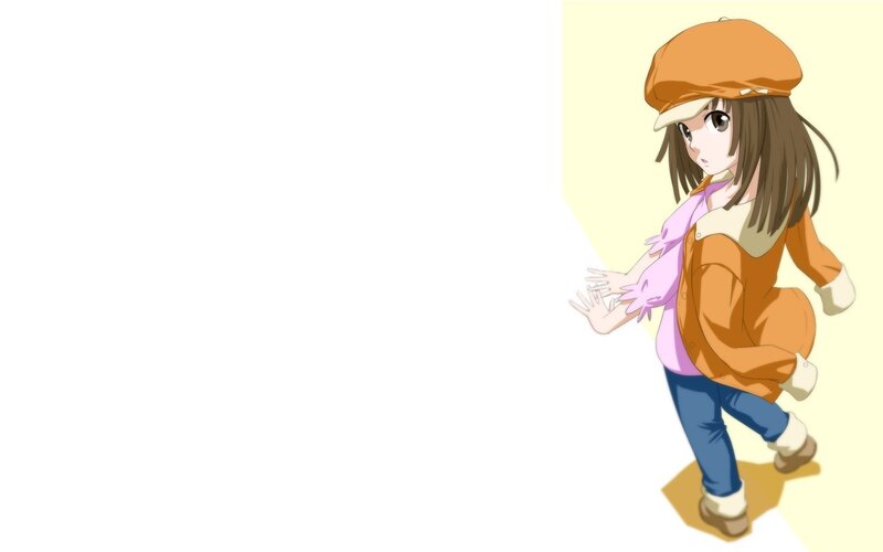 anime girl in orange hat
