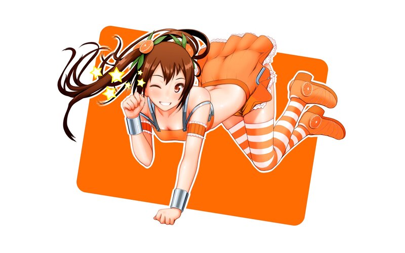 anime girl in orange outfit