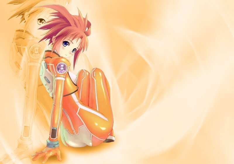 anime girl in orange suit