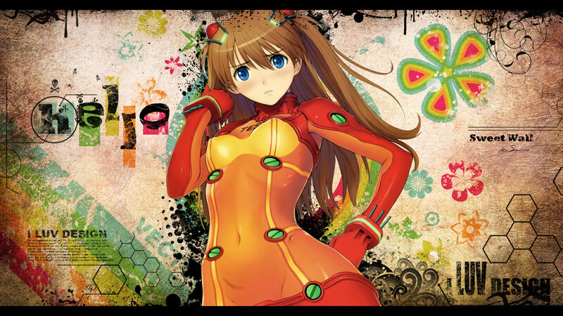 Anime Girl in Orange Suit — Stylized