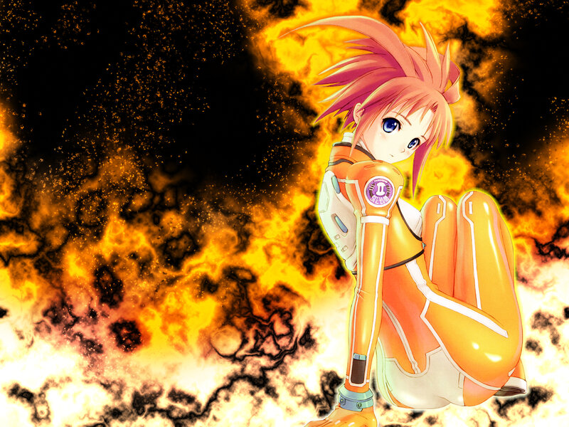 anime girl in orange suit