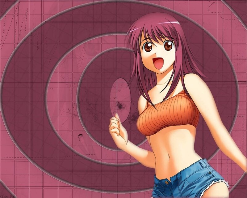 anime girl in orange top