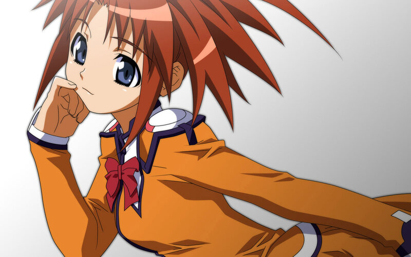 anime girl in orange uniform