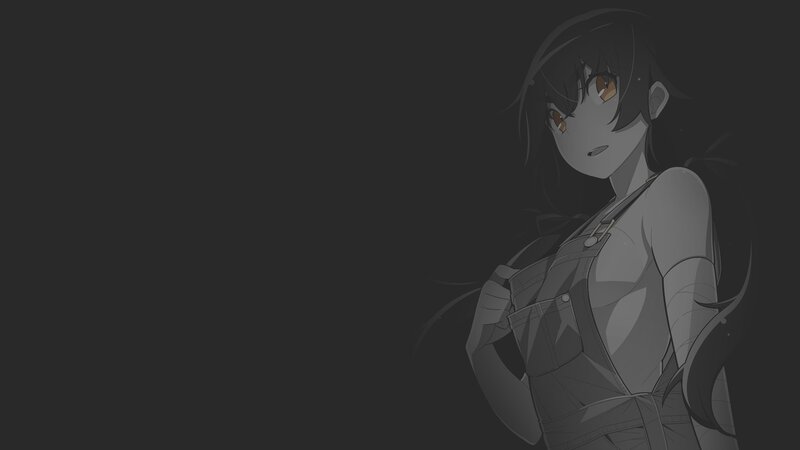Anime Girl in Overalls — Gray