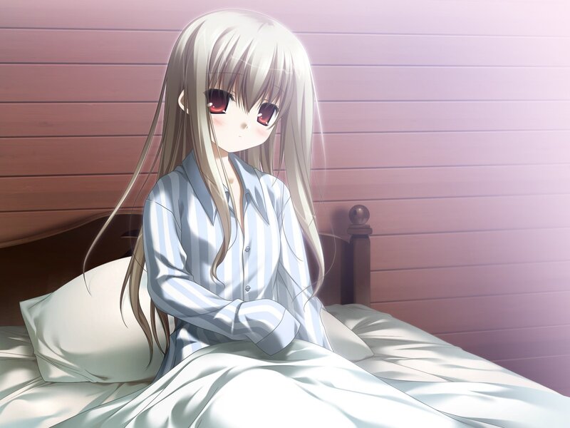 anime girl in pajamas