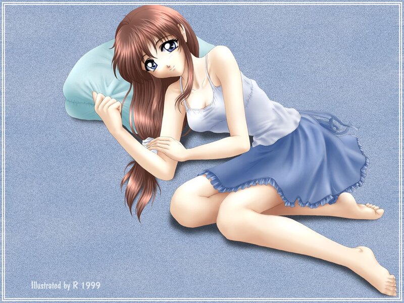 Anime girl in pajamas