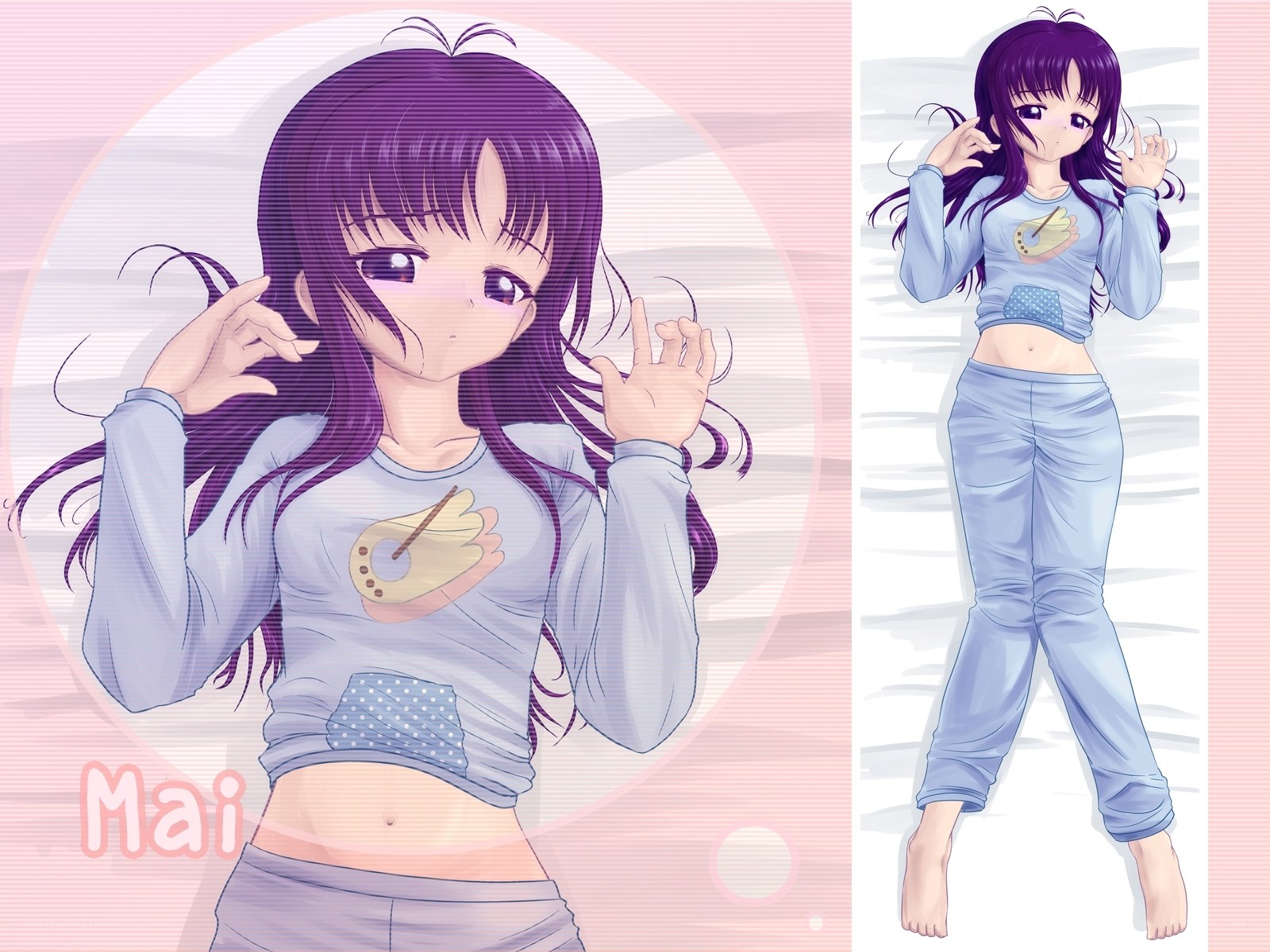 Anime girl in pajamas
