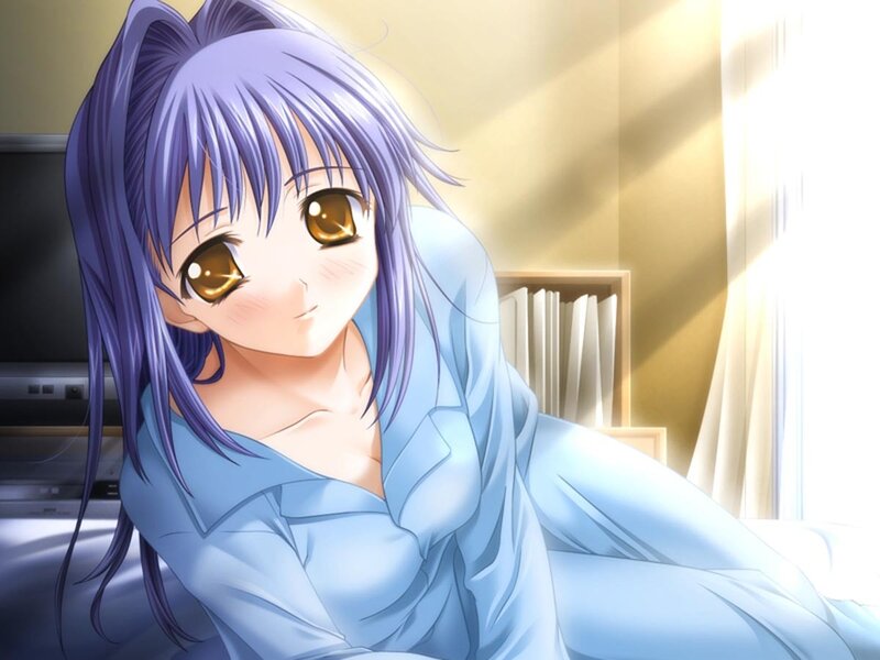 anime girl in pajamas