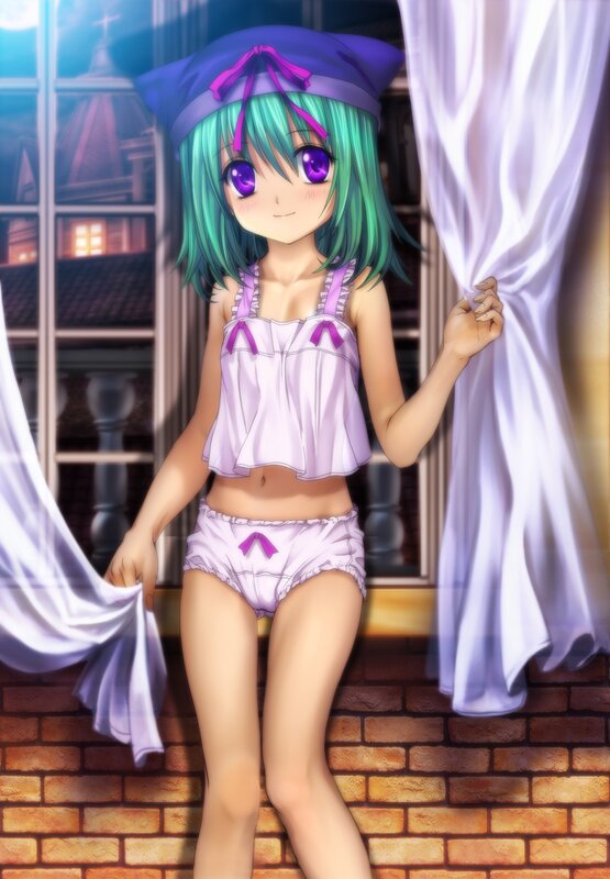 anime girl in pajamas