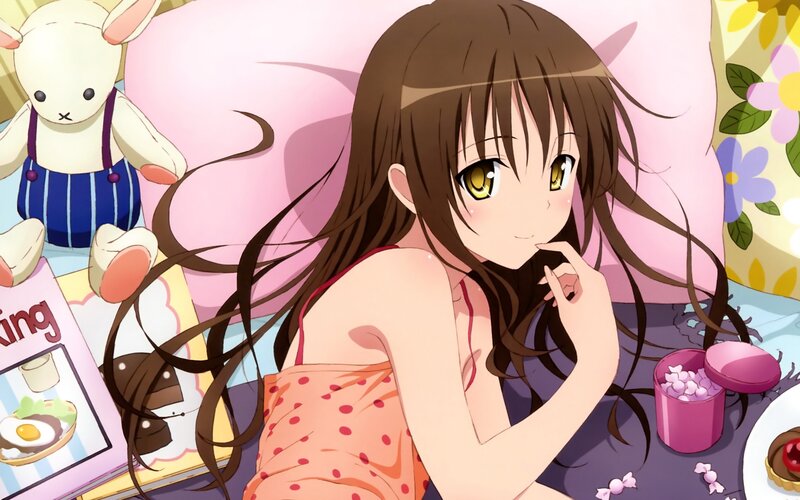 Anime girl in pajamas