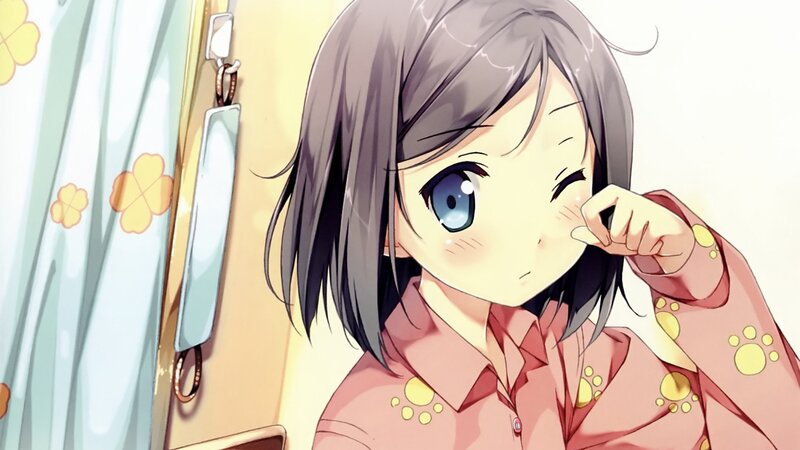 anime girl in pajamas