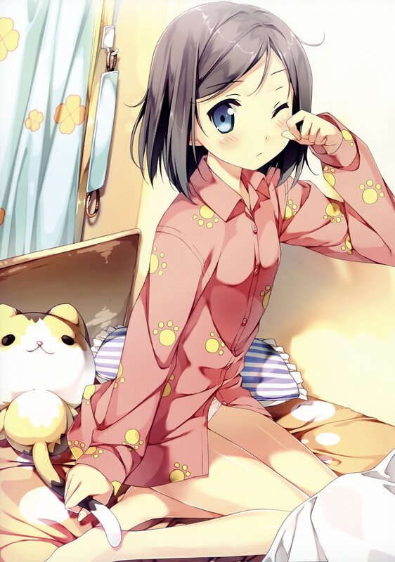 anime girl in pajamas