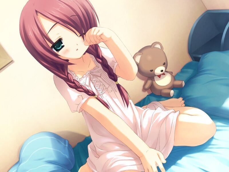 anime girl in pajamas