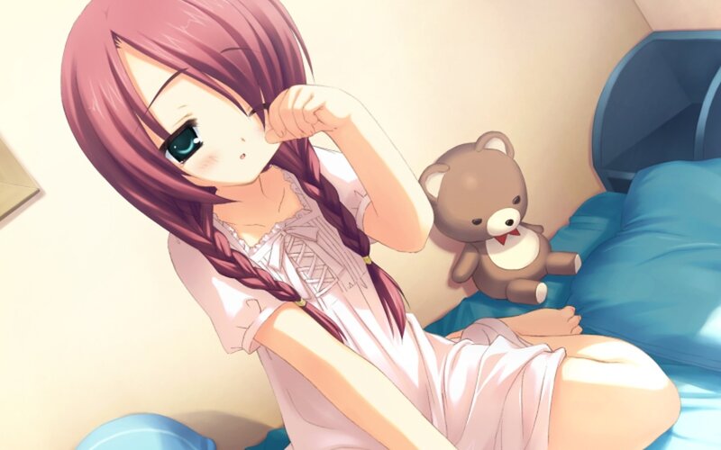 anime girl in pajamas