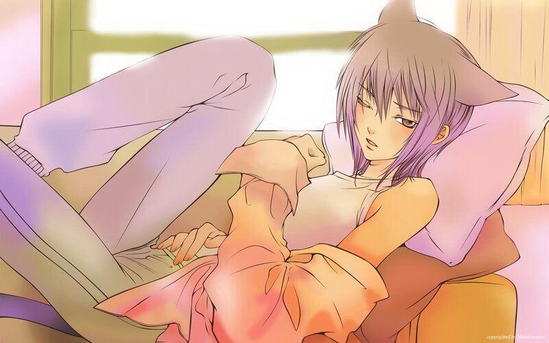 anime girl in pajamas