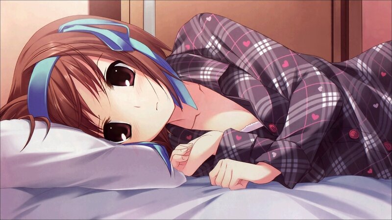 Anime Girl in Pajamas — Brown