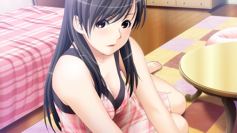 Anime Girl in Pajamas — Pink, Calm, Morning, Bed, Table