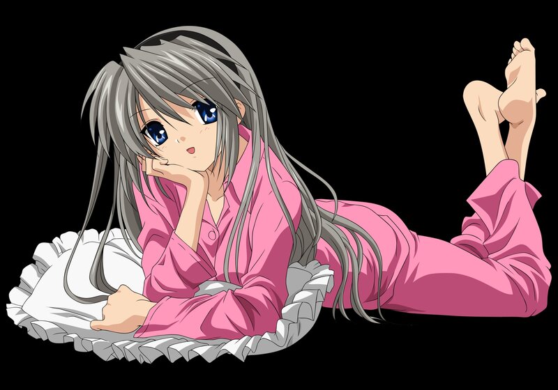 Anime Girl in Pajamas — Pink, Calm, Pillow