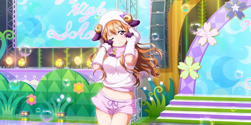Anime Girl in Pajamas — Pink, Playful, Stage