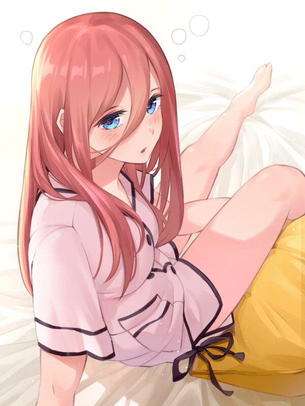 Anime Girl in Pajamas — Pink, Relaxed, Morning