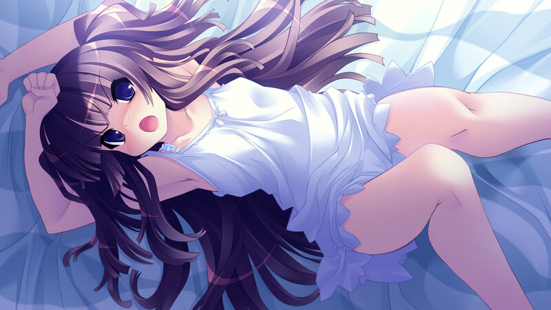 Anime Girl in Pajamas — Purple, Calm, Bed