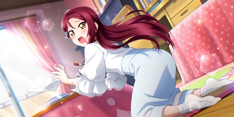 Anime Girl in Pajamas — Red