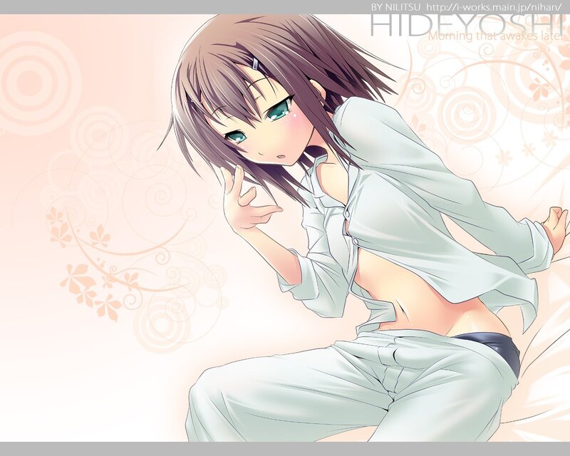 Anime Girl in Pajamas — White