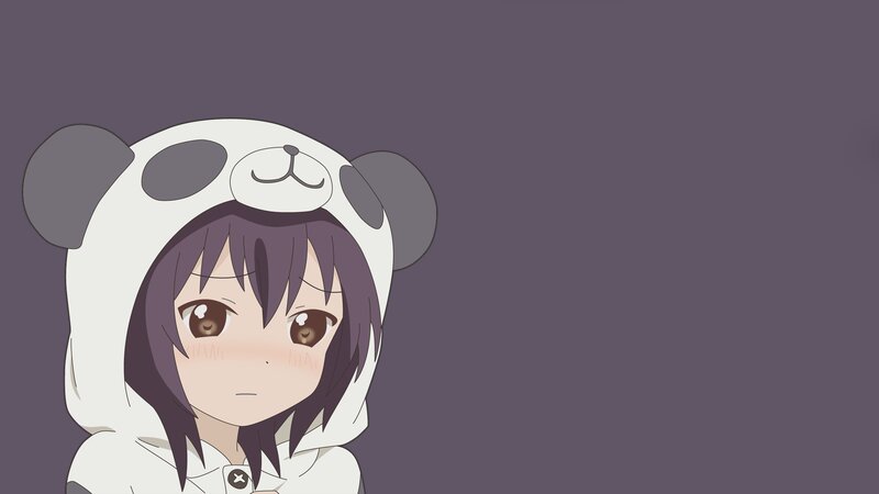 Anime Girl in Panda Hoodie — Purple
