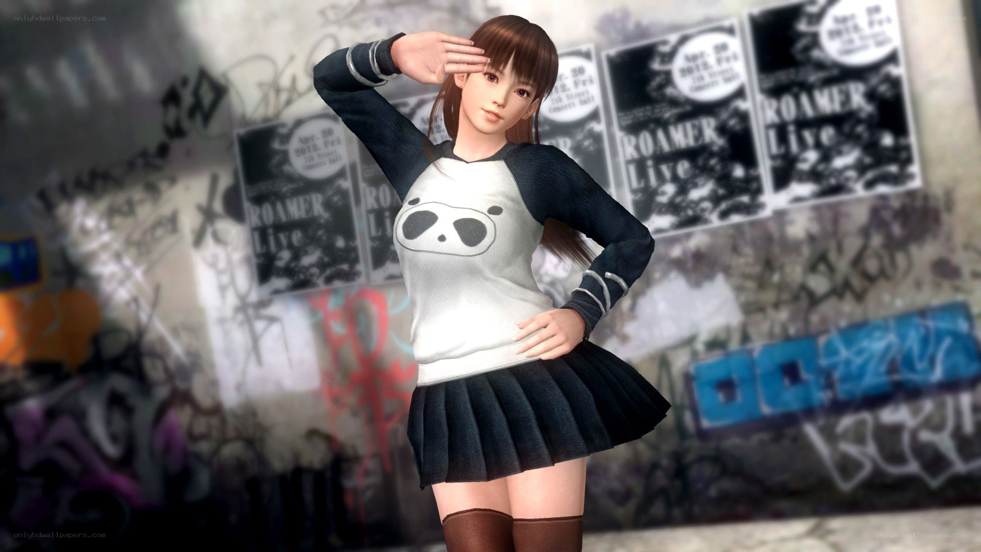 anime girl in panda sweater