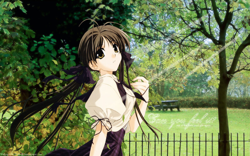 anime girl in park
