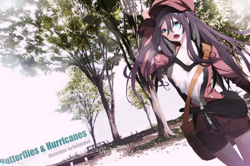 Anime girl in park