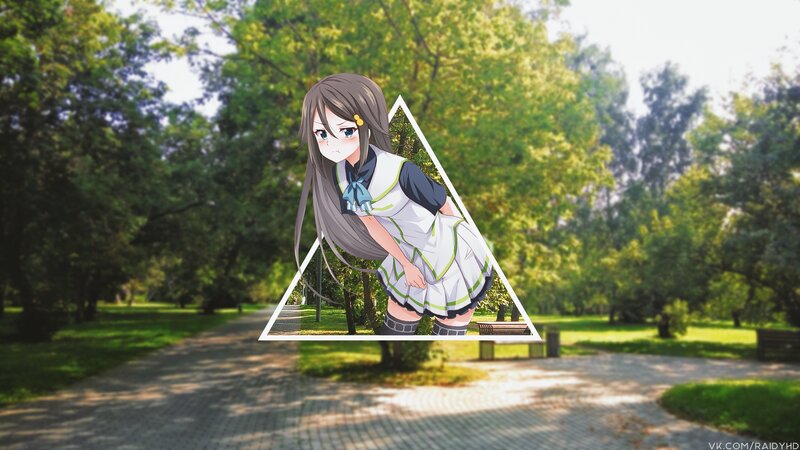 Anime Girl in Park — Green, Serene, Afternoon