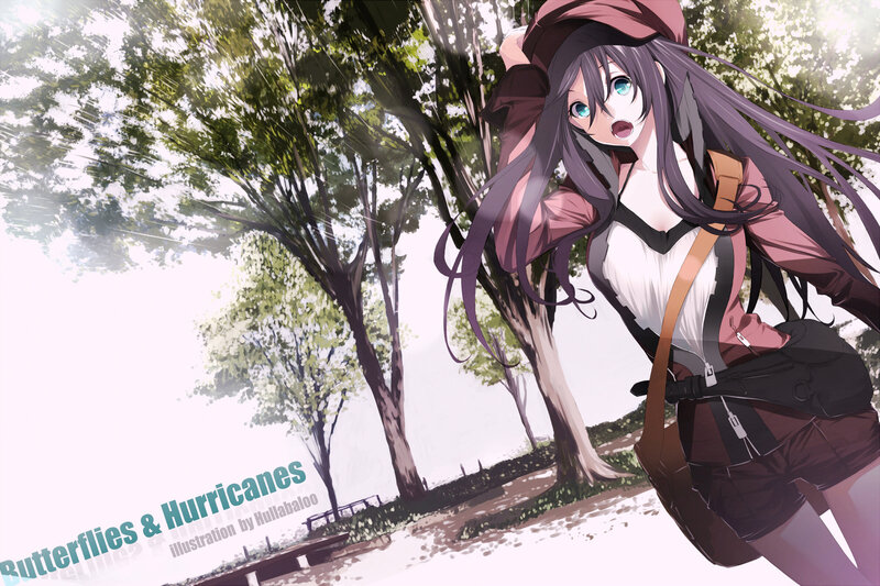 Anime Girl in Park — Green