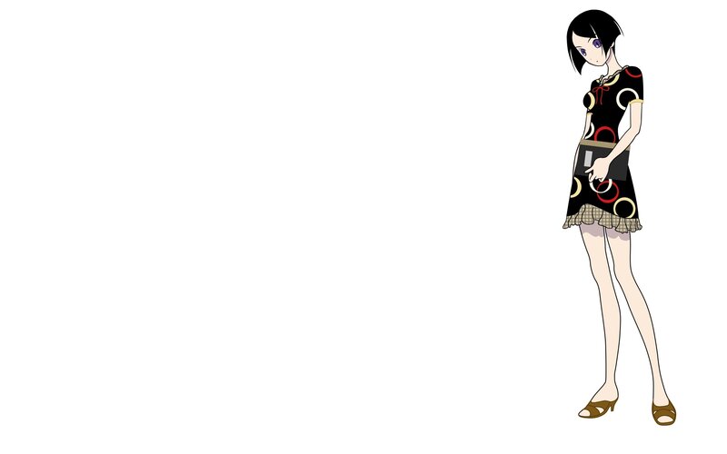anime girl in patterned dress